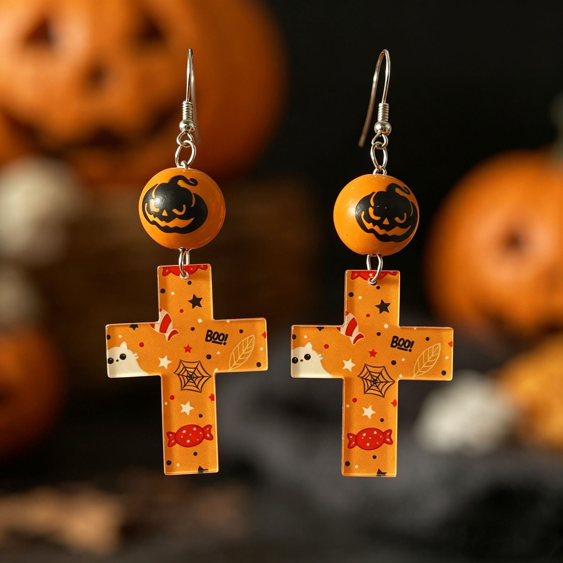 Wholesale  Acrylic Cross Earring Necklace Set Fashion Accessory Boutique Resale