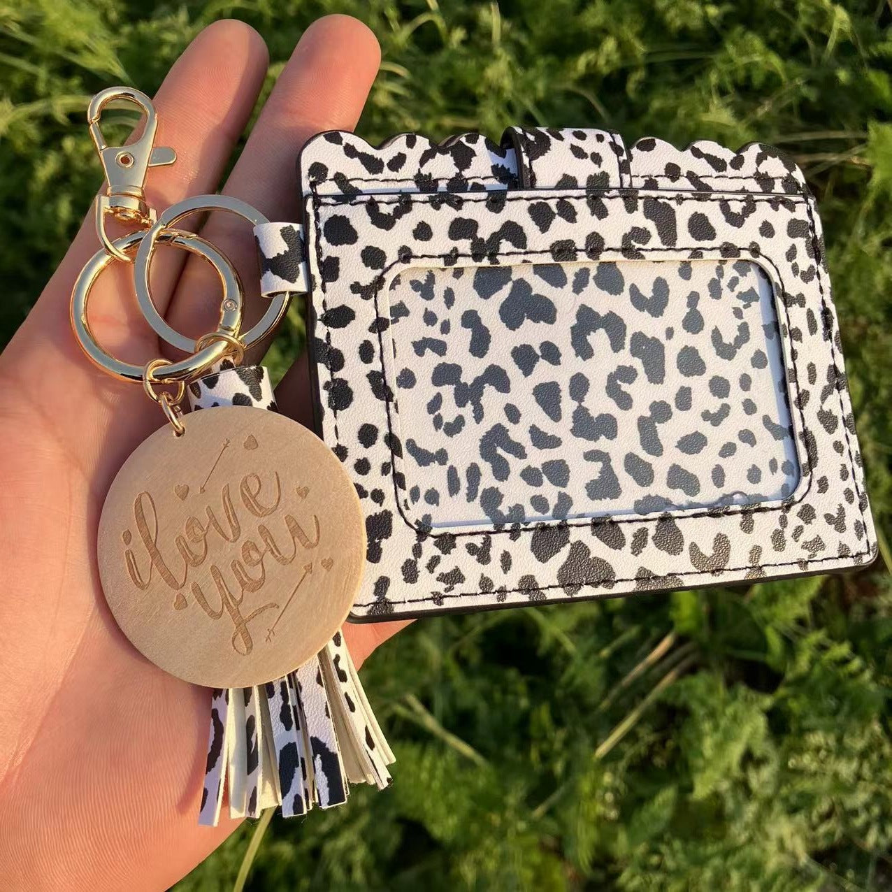 Wholesale Butterfly Leopard Cactus Tie Dye Card Holder Keychain Wristlet Keychain ACC-KC-QiuXue016