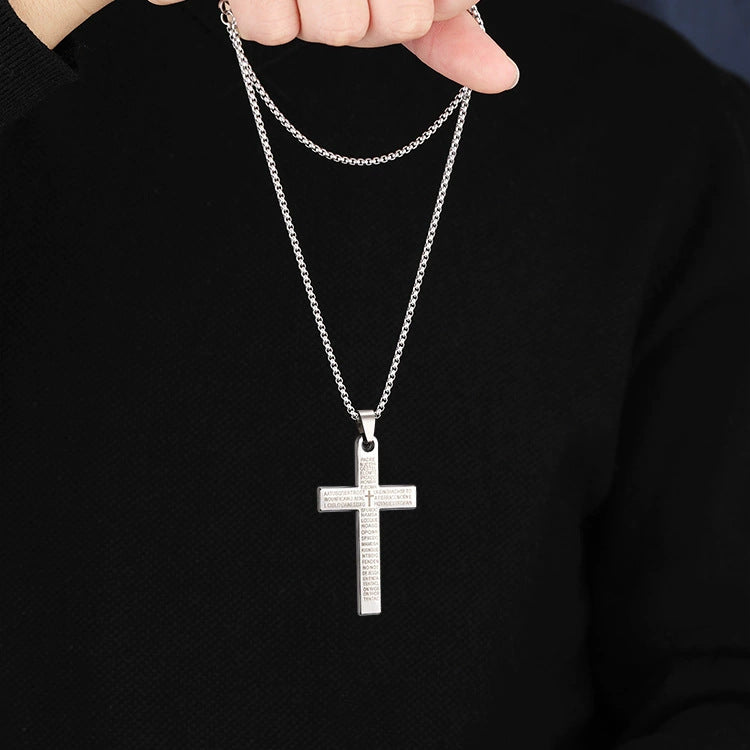 Wholesale Titanium Steel  Cross Necklace  Hip-Hop All-Match Pendant Necklaces