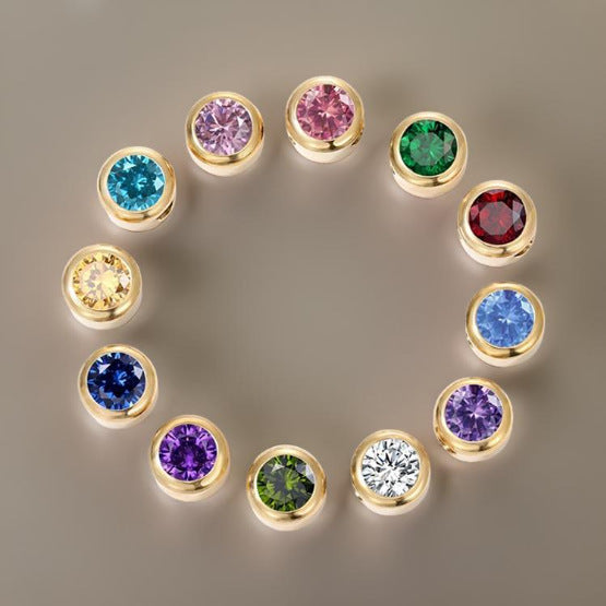 Wholesale Twelve zodiac signs birth stone titanium steel gold-plated non-fading pendant