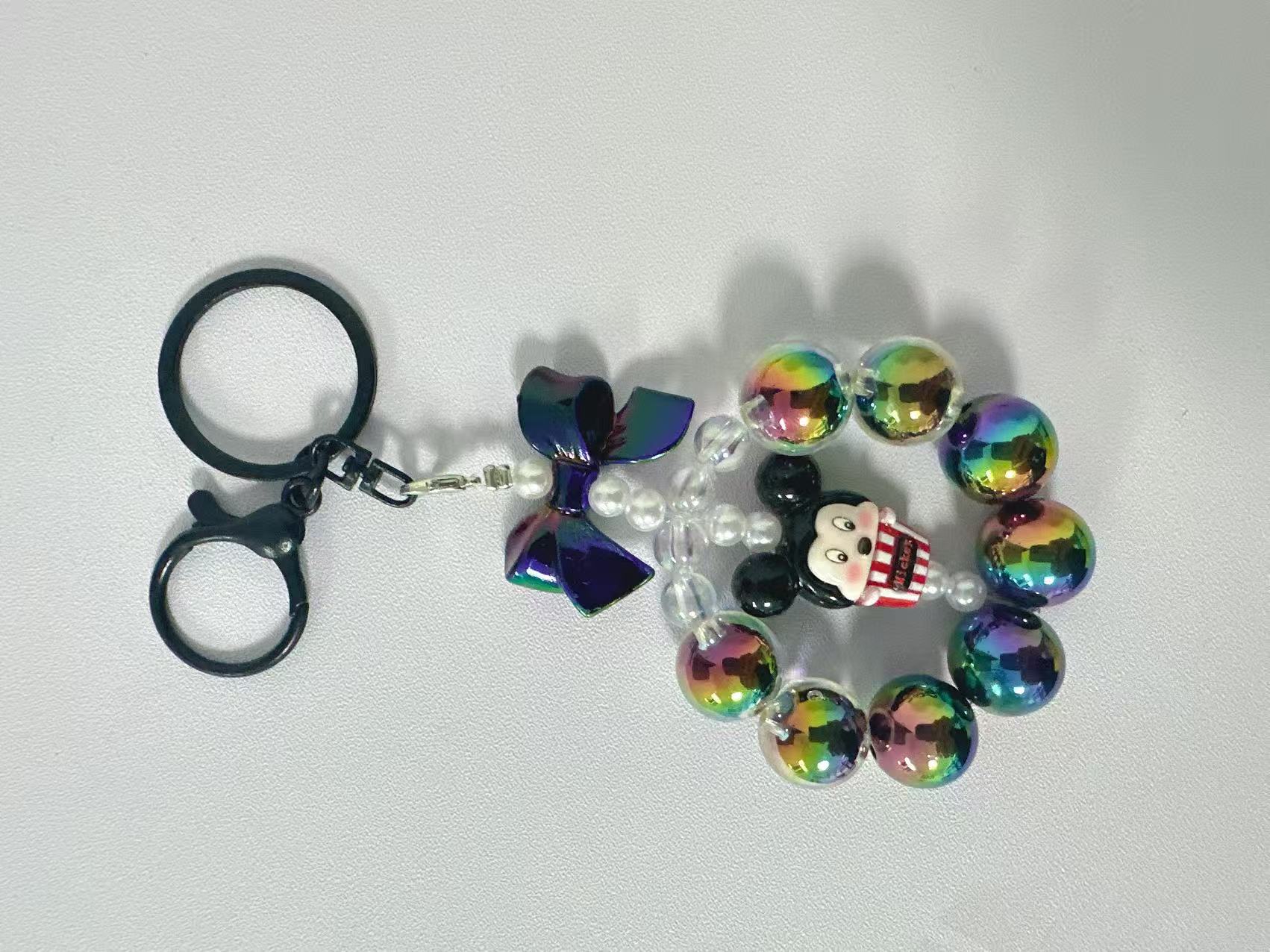 Wholesale Cartoon  Colorful  Beaded Acrylic Non-Peeling Keychain 
ACCVIP