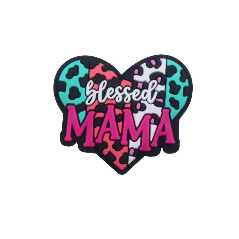 Wholesale 5pcs MaMa Silicone Beads Focal Beads Mother's Day ACC-BDS-GuangTian032