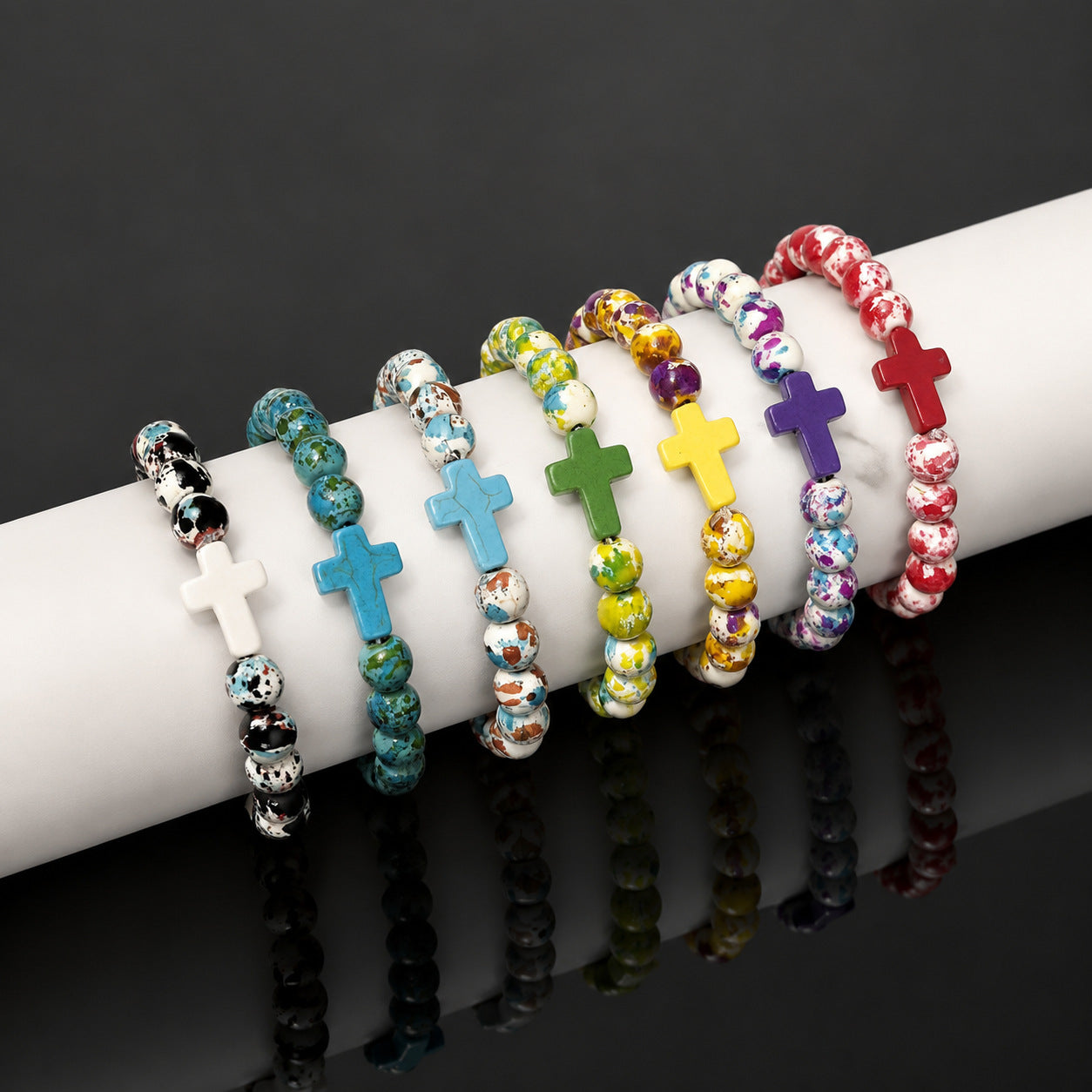 Wholesale Cross Design Beaded Bracelet - Fashion Jewelry Accessory Gift for Resale