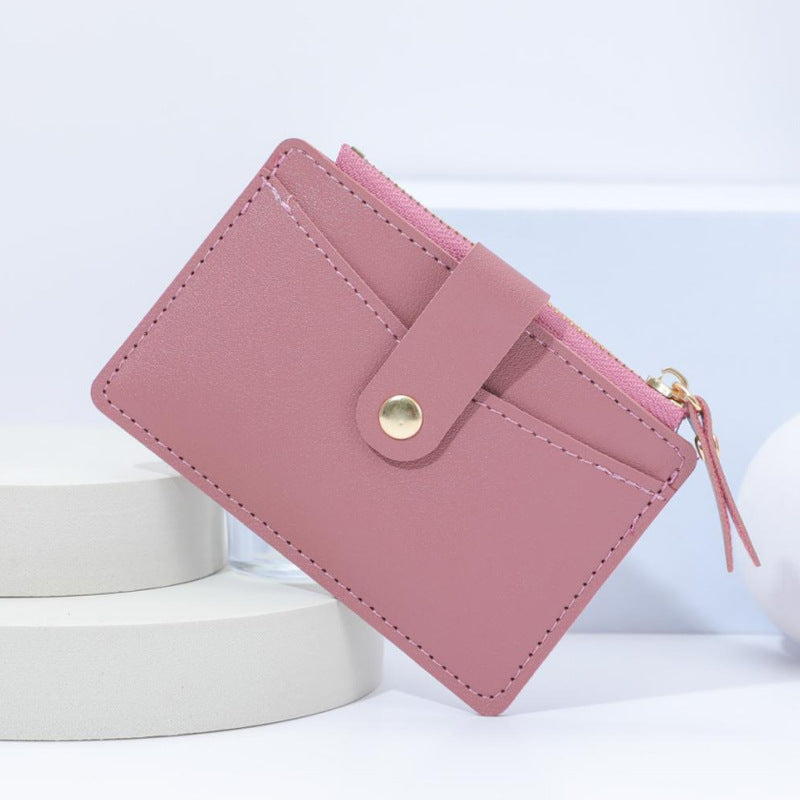 Wholesale PU Leather Multi Slot Zipper Card Wallet Black Fashion Accessory For Women