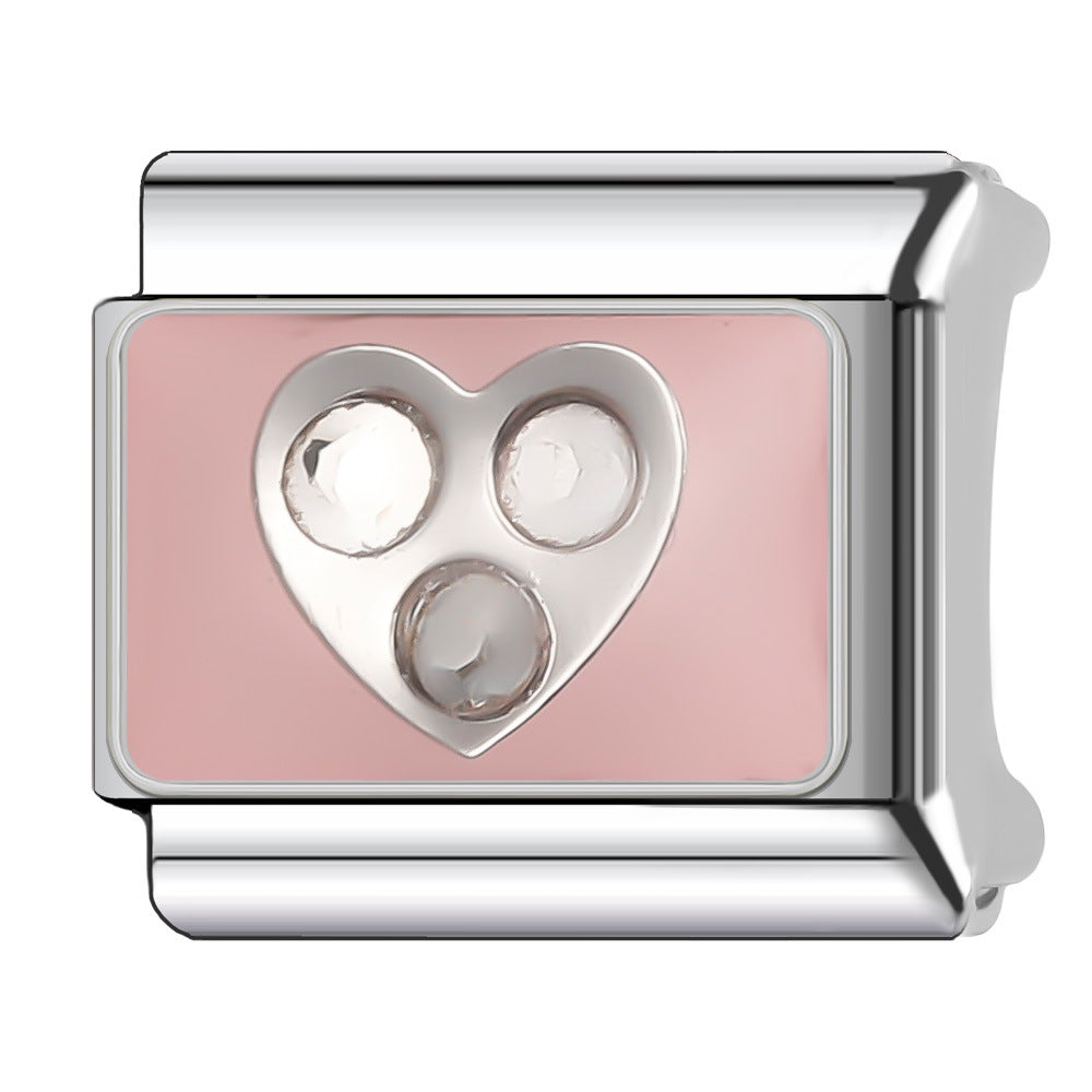 Wholesale Italian Charm Bracelet 9mm DIY Splicing Stainless Steel Wedding Couple Anniversary Cartoon Composable Bracelet