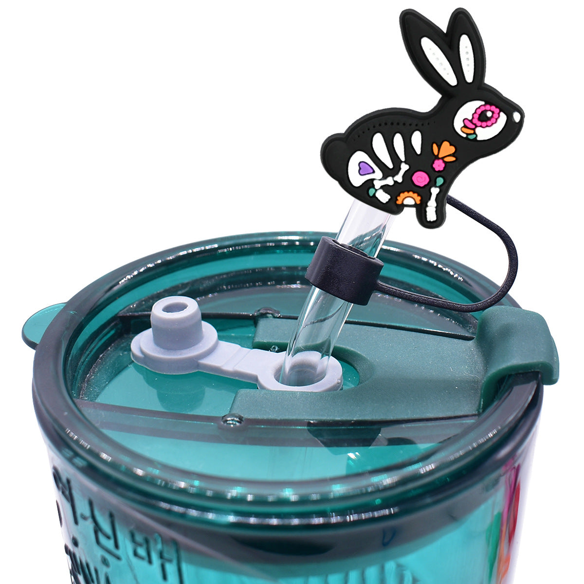 Wholesale Random 100pcs Cartoon Animal 10mm PVC Soft Straw Tube Cap ACC-SCR-RYY098