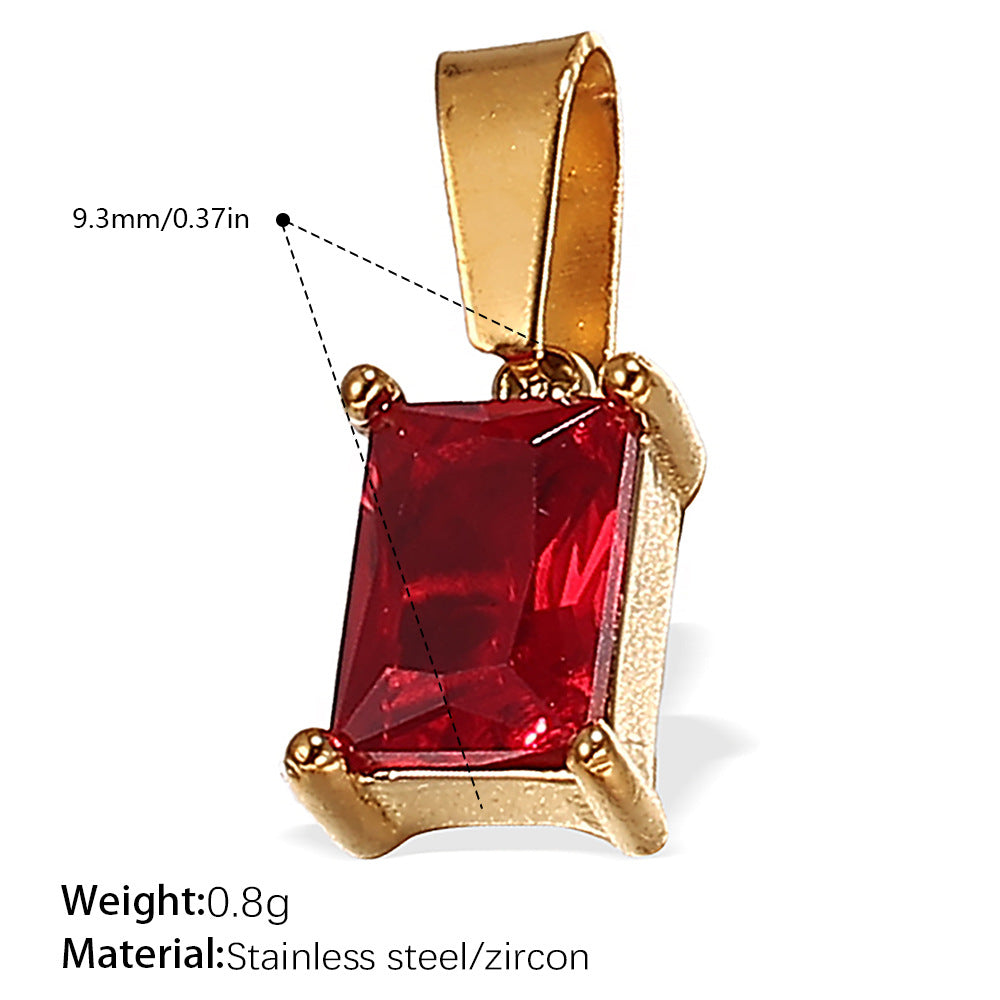 Wholesale 18K gold plated geometric colored gemstone rectangular five-pointed star   Charms