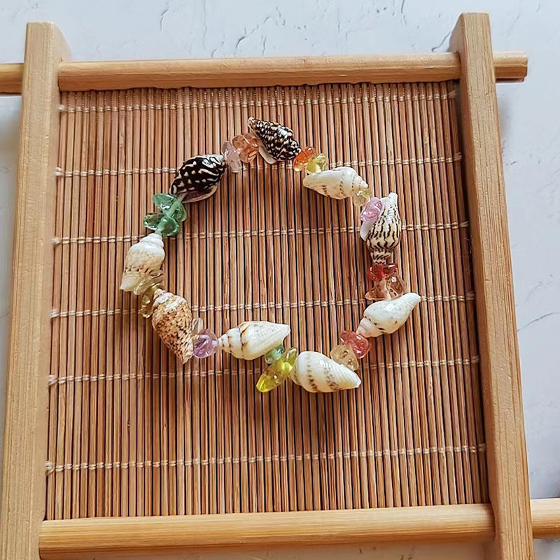 Wholesale Natural Stone Shell Bead Bracelet Quartz Amethyst Strawberry Crystal Gift