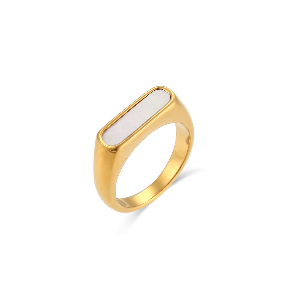Wholesale Stainless Steel Rings Gold Plated Rings Shell Ring ACC-RS-MengJia003