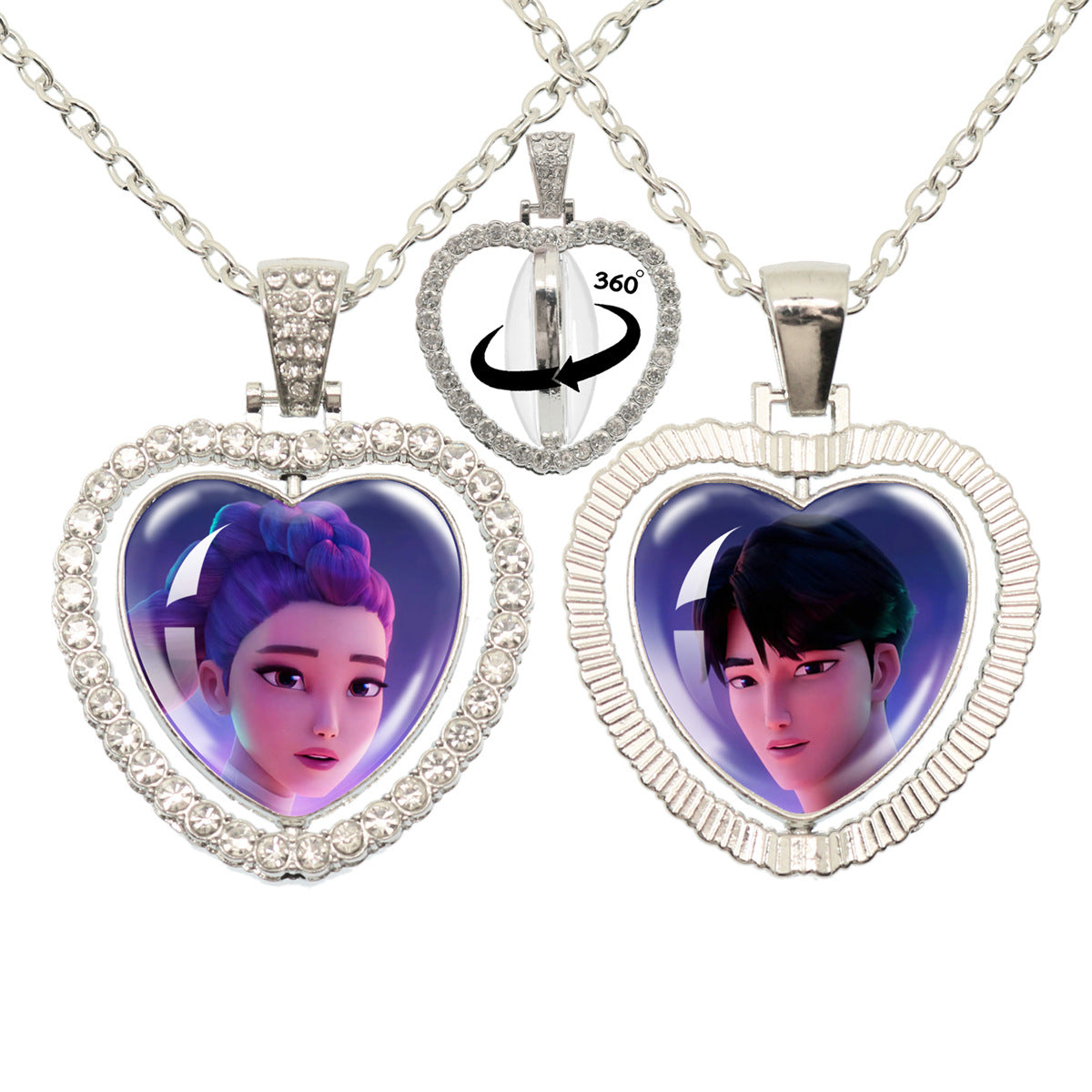 Wholesale  Kpop  Heart Rhinestone Necklace  ACCVIP