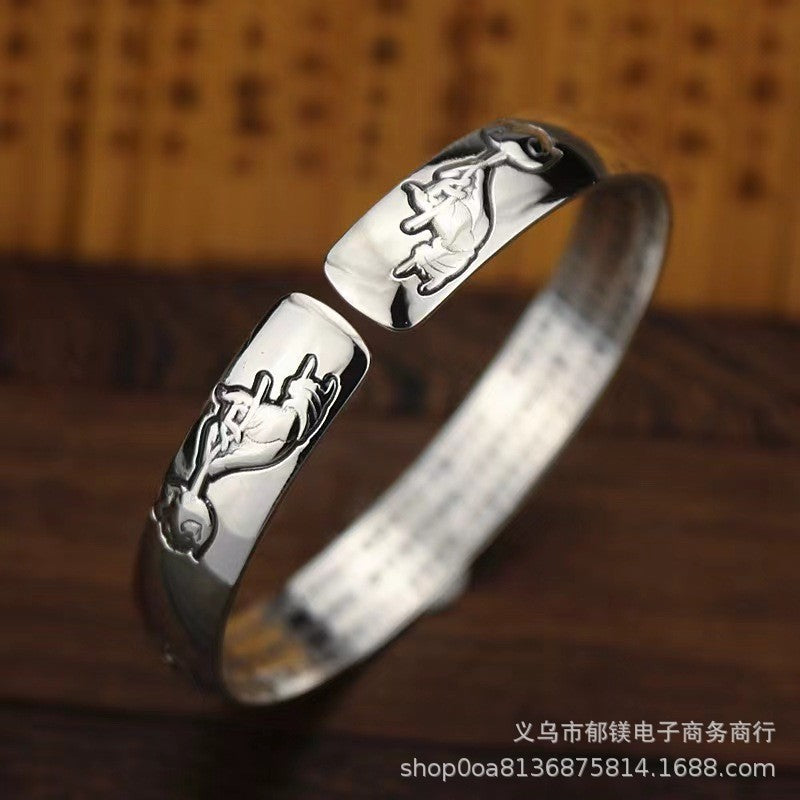 Wholesale Vintage Thai Silver Lotus Bracelet