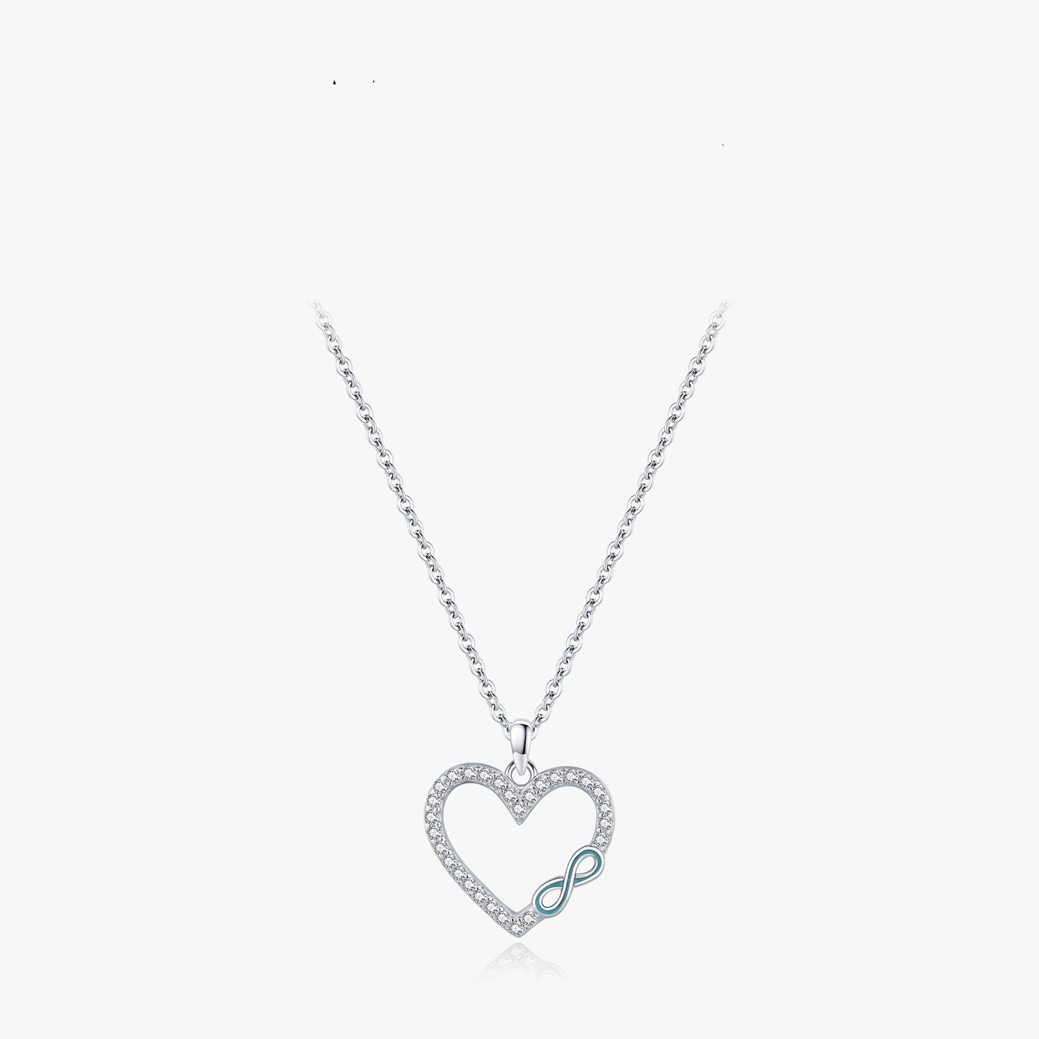 Wholesale S925 silver full diamond heart necklace