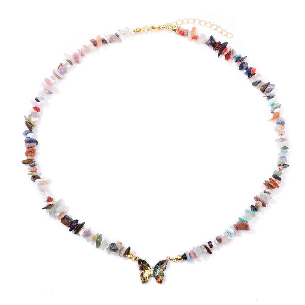 Wholesale Agate Bead Necklace with Artificial Crystal Pendant,  Geometric Handmade Jewelry Accessory for Women Everyday Wear