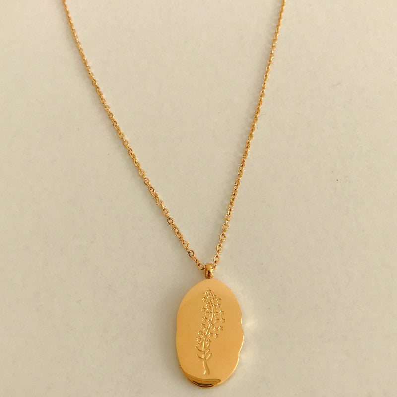 Wholesale 18k Gold Plated Stainless Steel December Birth Flower Necklace
