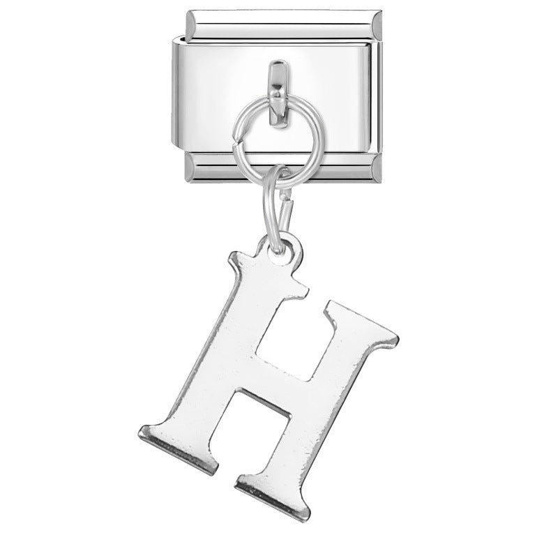 Wholesale 9mm Italian Charm Starter Bracelets DIY Letter Pendant Stainless Steel Composable Bracelet