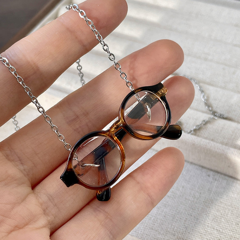 Wholesale Glasses shape necklace funny  clavicle chain