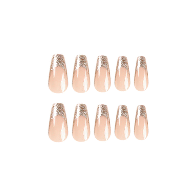 Wholesale 24 Pieces/box Gold Glitter Nails Kits Nail Stickers ACC-NS-LeFan197