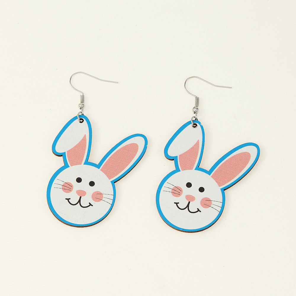 Wholesale Wooden Egg Earrings Easter  Ear Jewelry