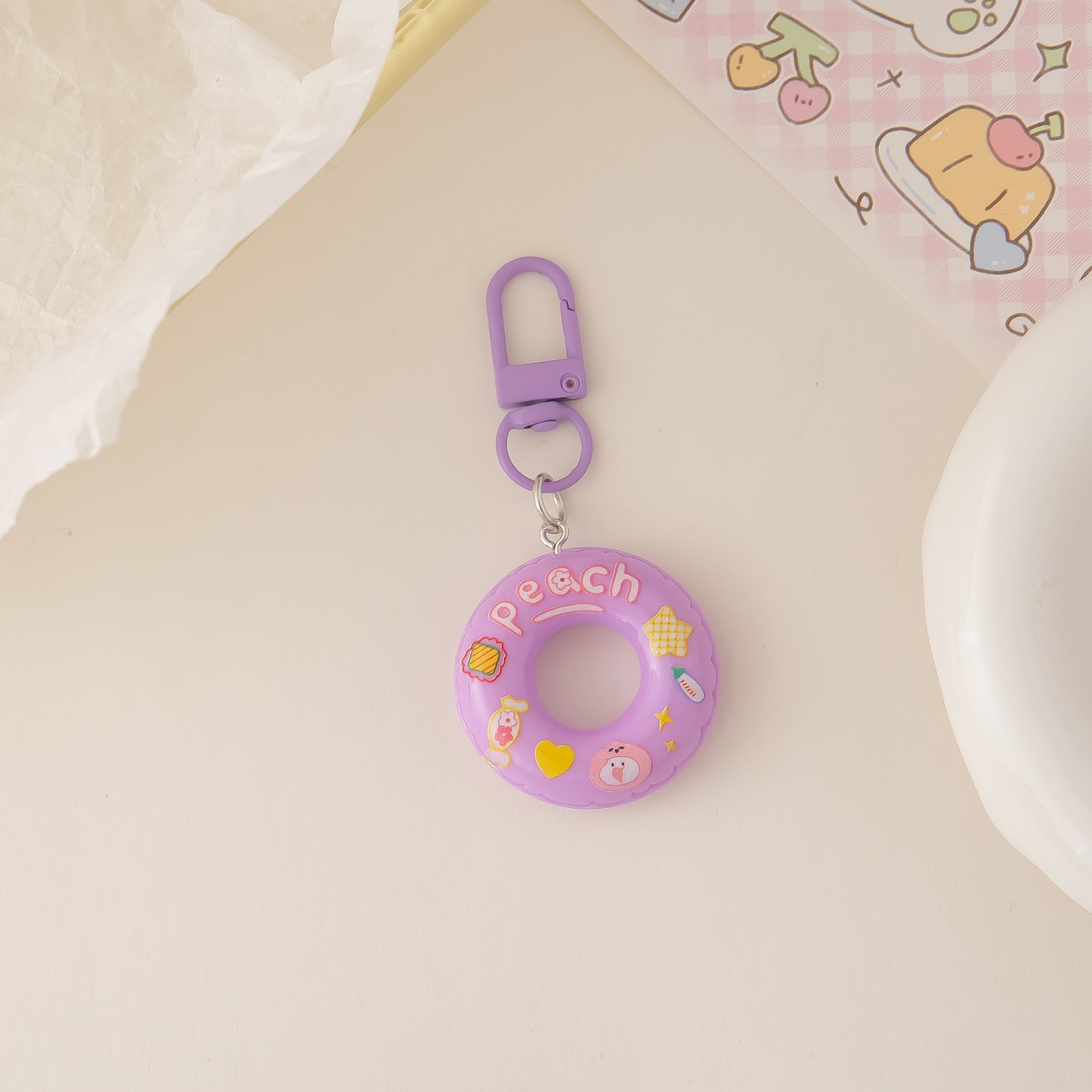 Wholesale Cartoon Swimring Resin Keychain