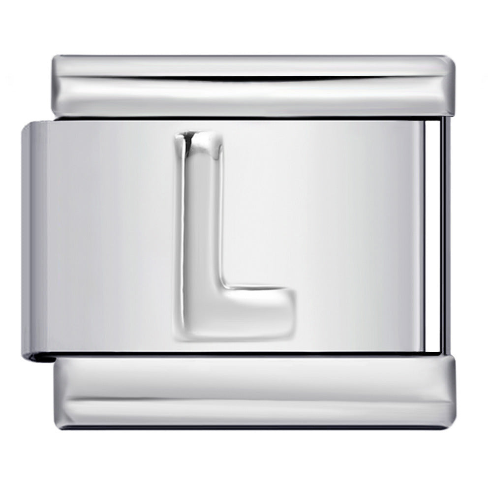 Wholesale  Italian Charm Bracelet 9mm DIY convex 26-letter  Creative Stainless Steel Composable Bracelet