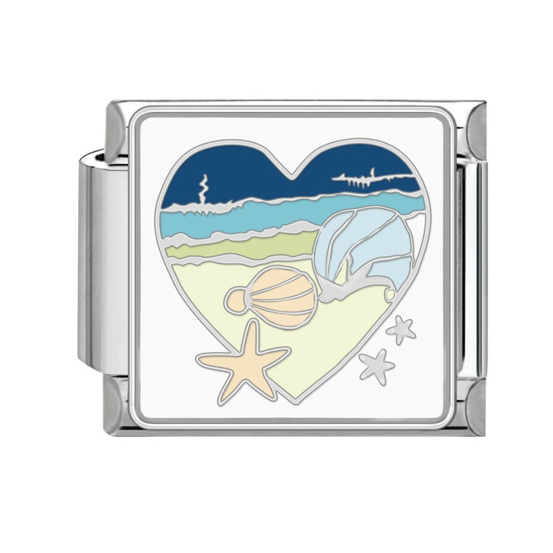 Wholesale Italian Charm Bracelet 9mm DIY Splicing Removable Marine Series Titanium Steel Composable Bracelet