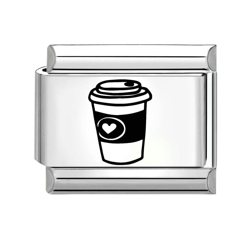 Wholesale Italian modular bracelet 9mm DIY splicing detachable stainless steel cartoon engraving combinable bracelet