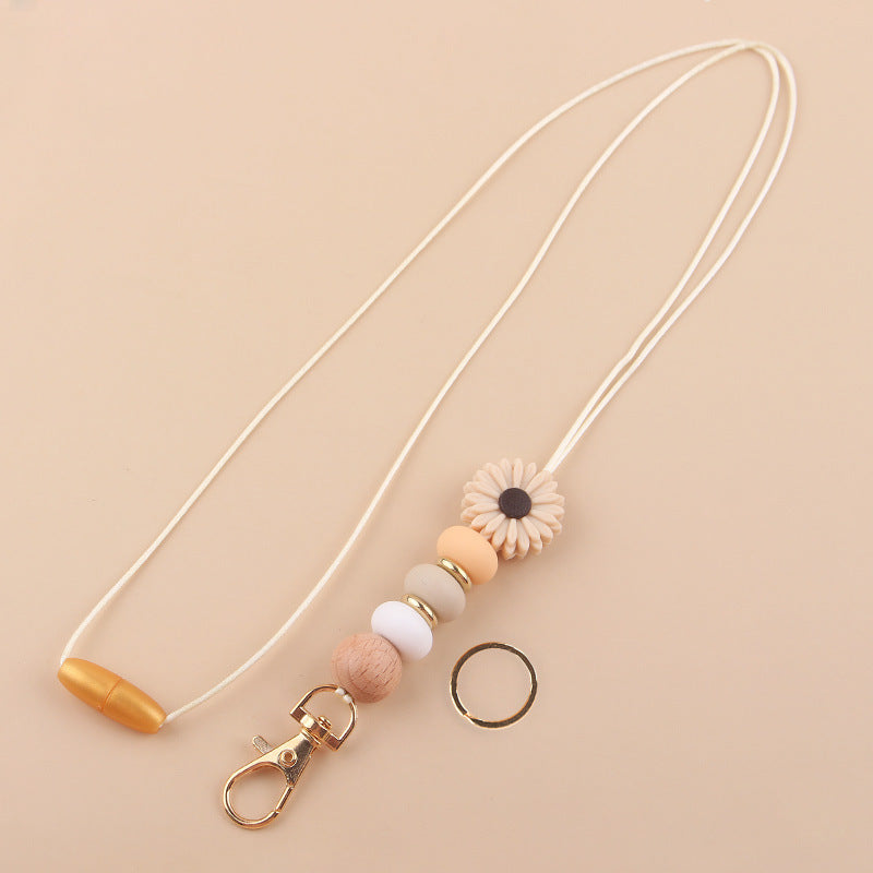 Wholesale Silicone Bead Breast Card Snap Beaded Keychains Necklaces