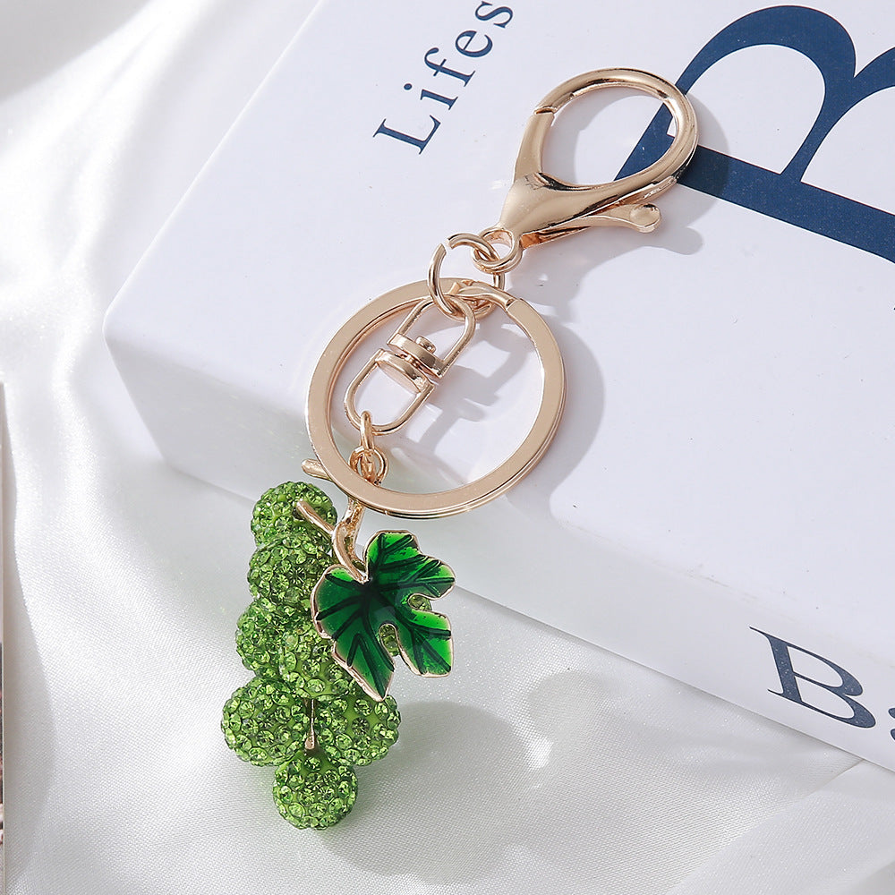 Wholesale Stylish Grape Shaped Clay Keychain Cute Car Key Bag Charm Fashion Accessory