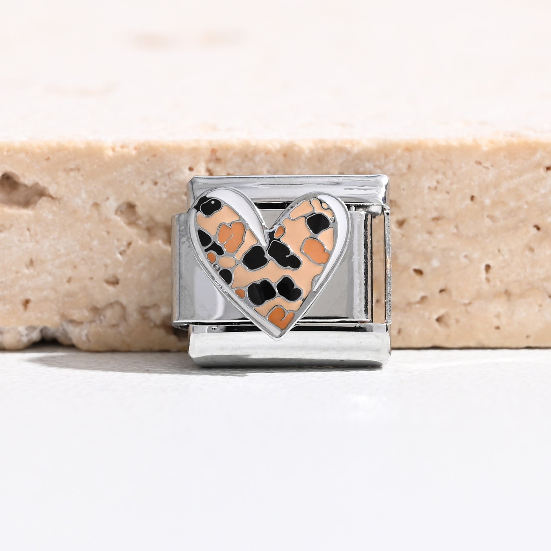 Wholesale Italian Charm Bracelet 9mm DIY Leopard Print Series  Creative Stainless Steel Composable Bracelet