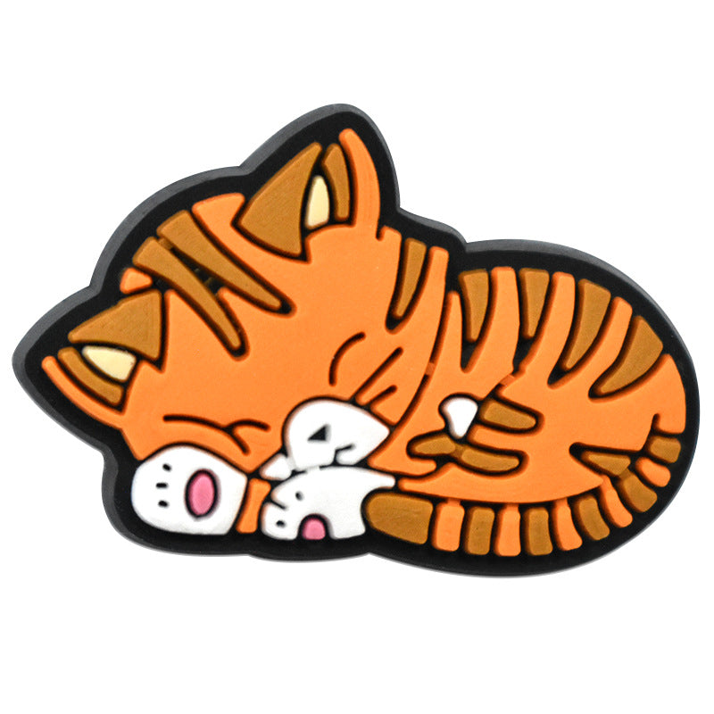 Wholesale  Random 100pcs  Cat  PVC Soft Rubber Shoe Buckle Decoration