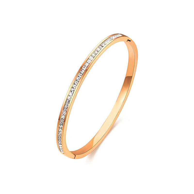 Wholesale Titanium Steel Square Diamond Small Waist Bracelet Stacked Bracelet