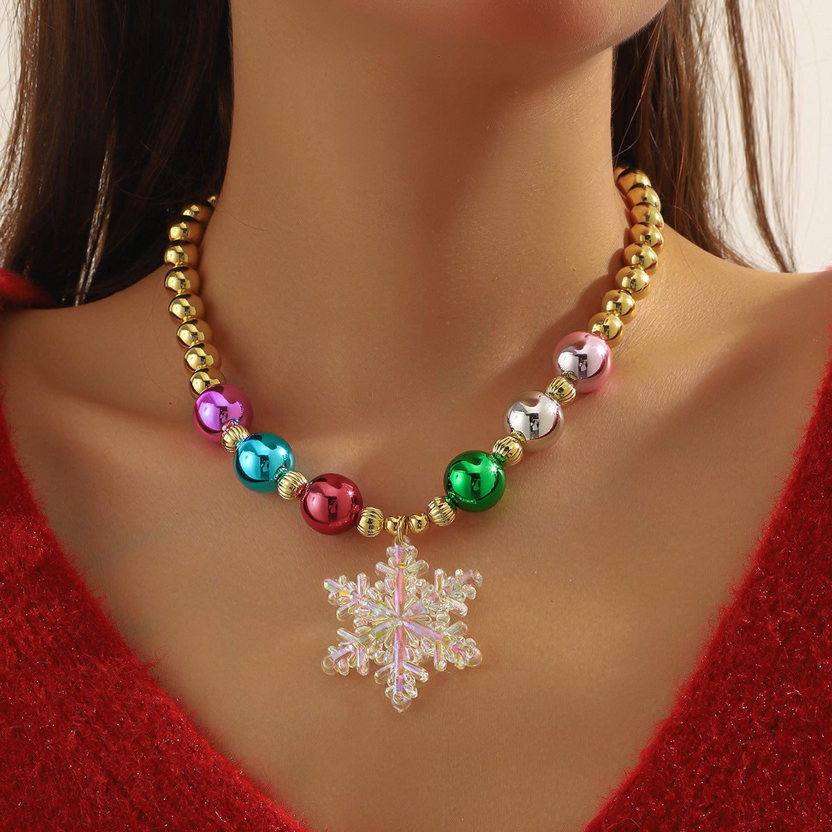 Wholesale Christmas  Colorfulful Bell Pendant Necklace