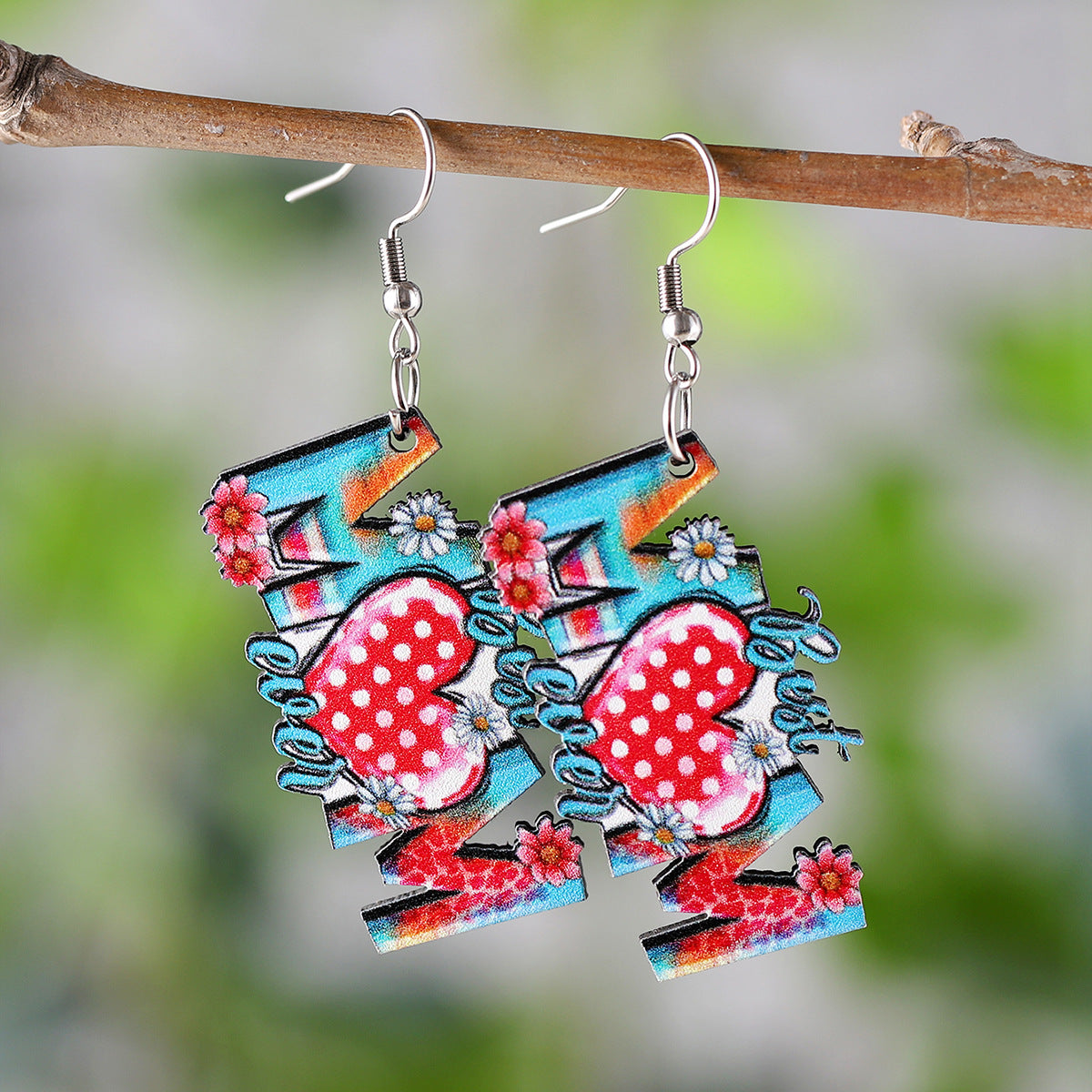 Wholesale  MOM flower love bouquet pendant earrings