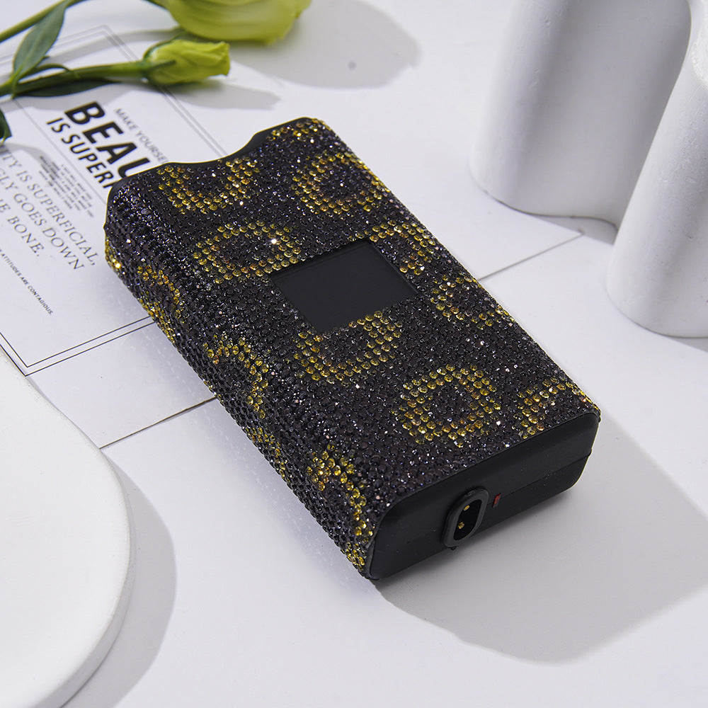 Wholesale colorful butterfly leopard print sunflower rhinestone flashlight plastic keychain ACCVIP-KC-ZhiYa009