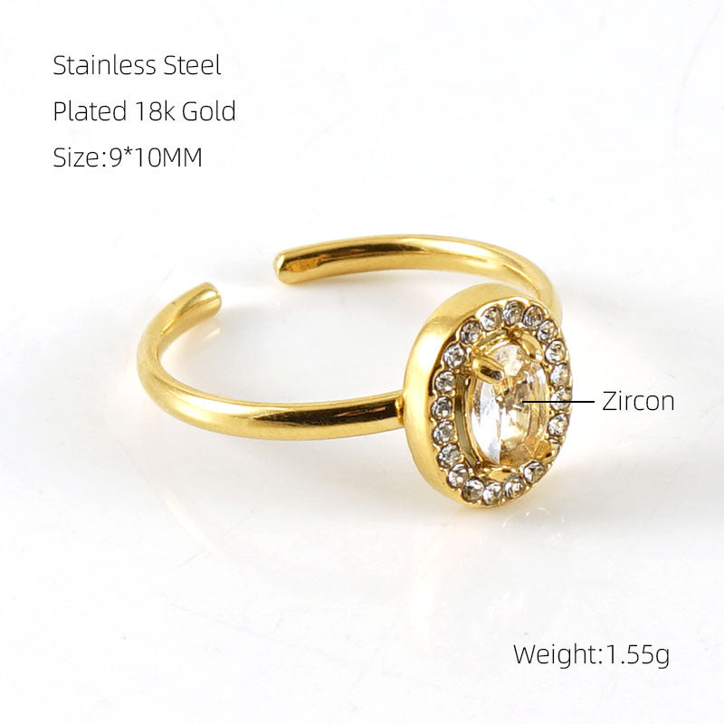 Wholesale Stainless steel zircon ring