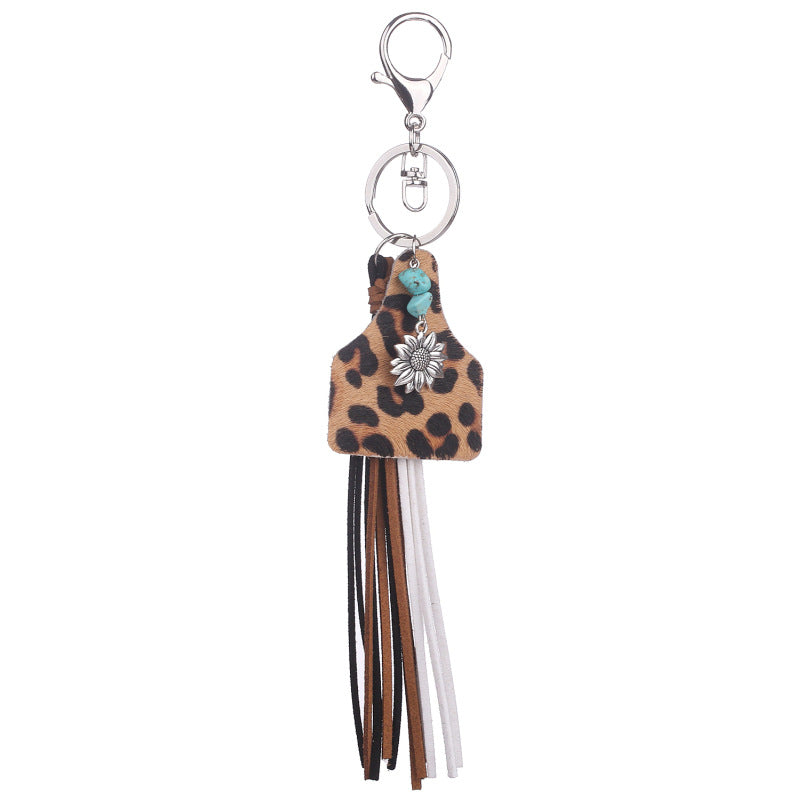 Wholesale Western Cowboy Style Leather Tassel Keychain ACC-KC-HeYi004