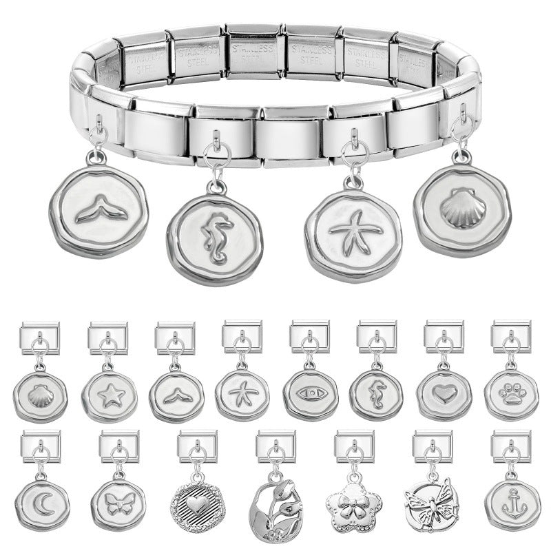 Wholesale  Italian Charm Bracelet 9mm DIY  Creative Stainless Steel Composable Bracelet