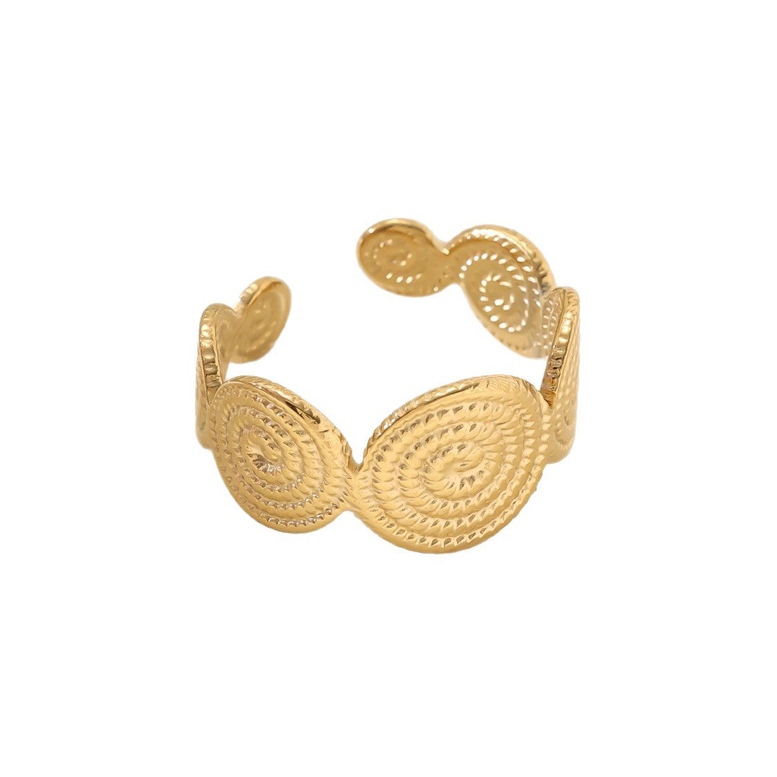 Wholesale Stainless steel gold-plated adjustable ring