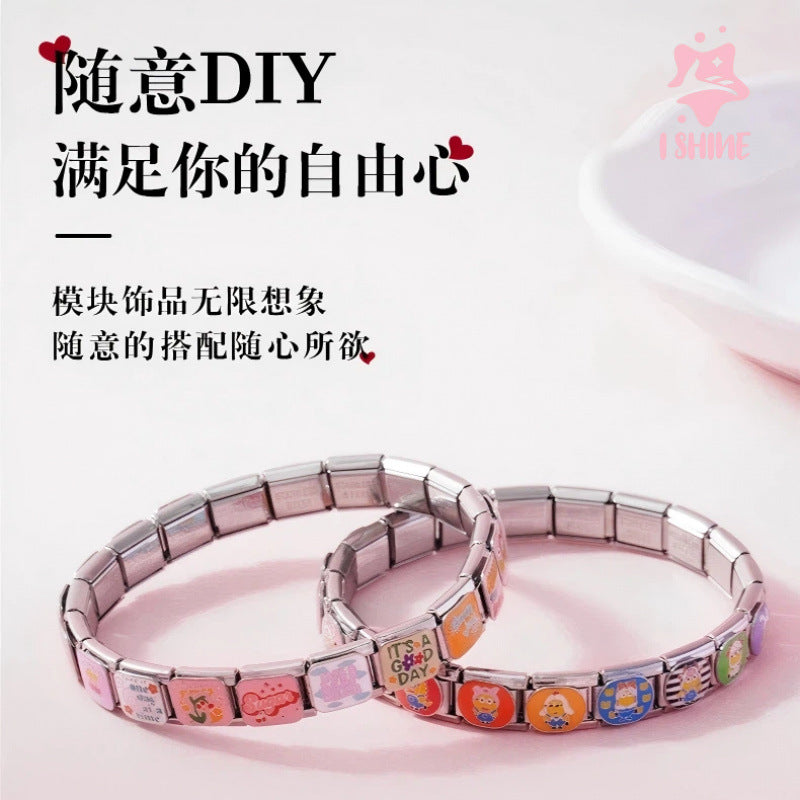 Wholesale DIY Italian Charm Bracelet With Pet Pattern Cute Modular Jewelry Accessory For Everyday Wear