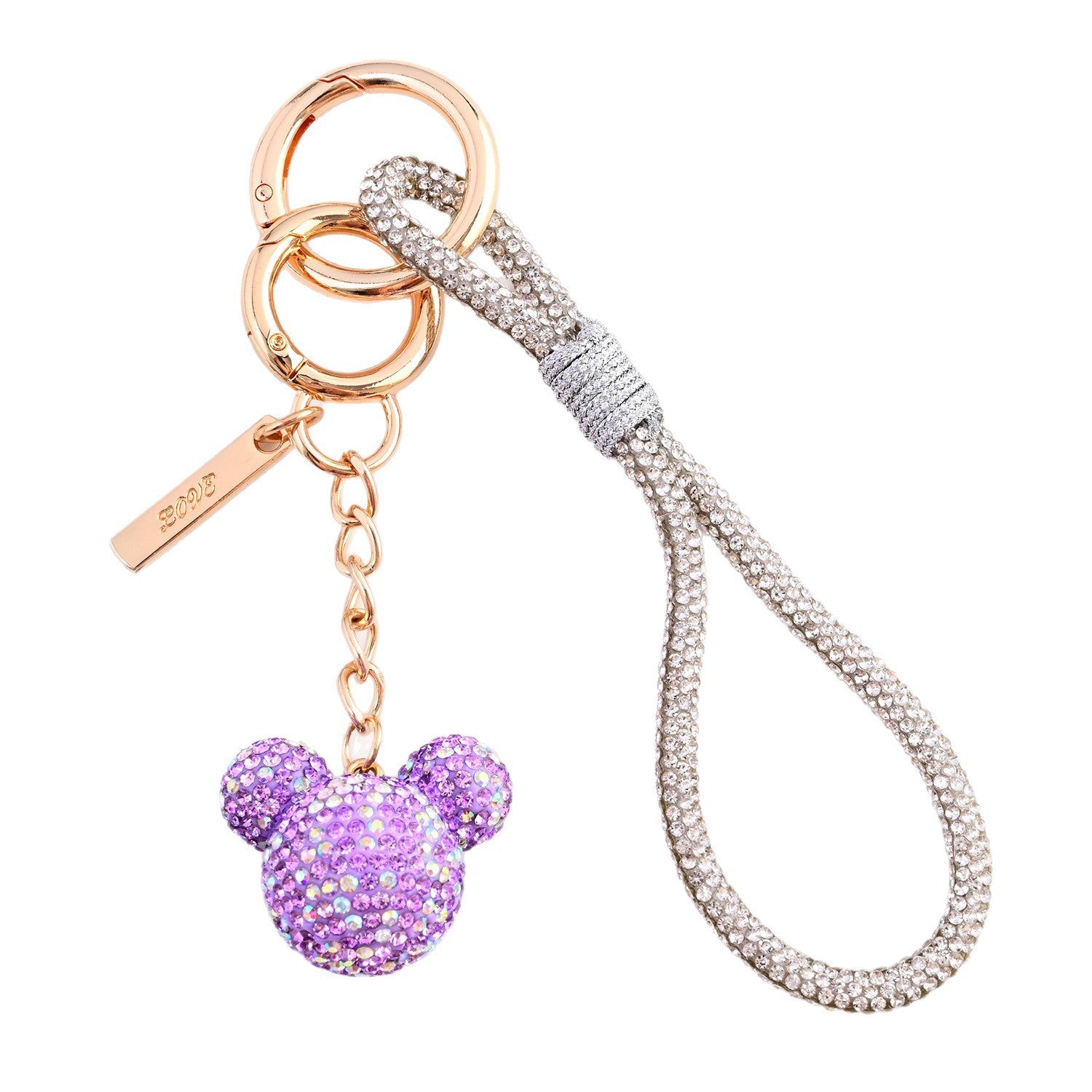 Wholesale Diamond-Encrusted Multi-Color  Head Keychain