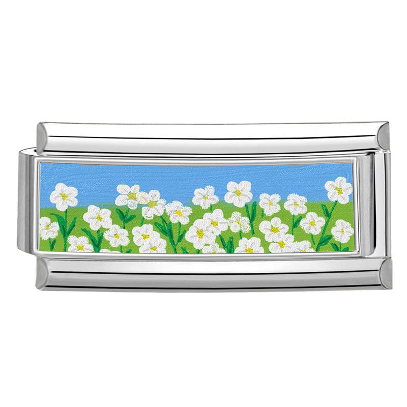 Wholesale 9mm Italian Charm Starter Bracelets DIY Flower Long Bracelet Stainless Steel Composable Bracelet