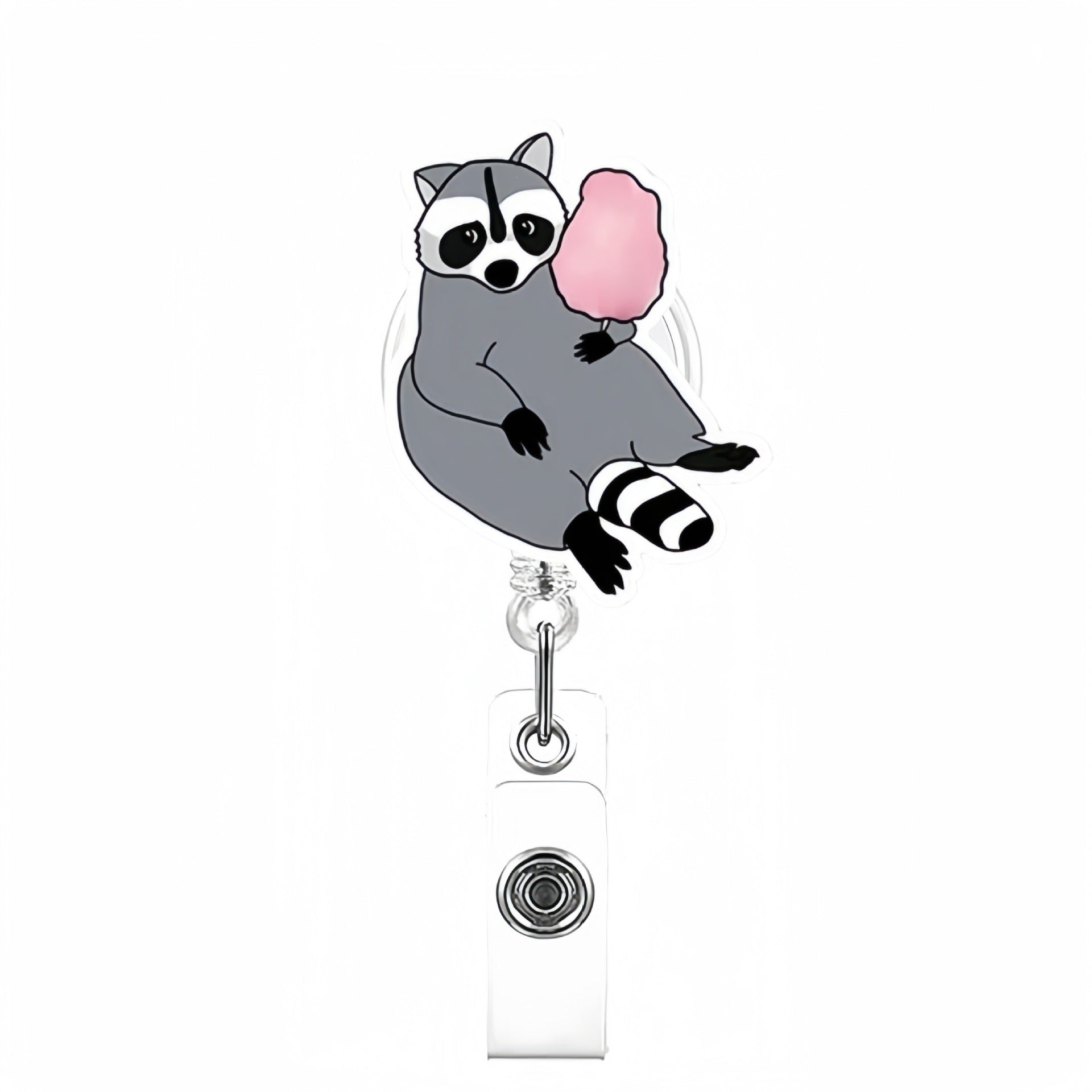Wholesale Funny Raccoon Badge Reels Keychains