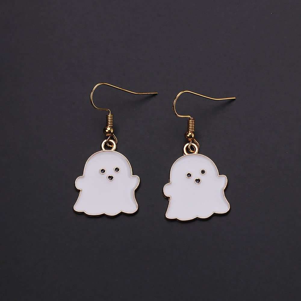 Wholesale 10pcs cute cartoon earrings pumpkin alloy earrings