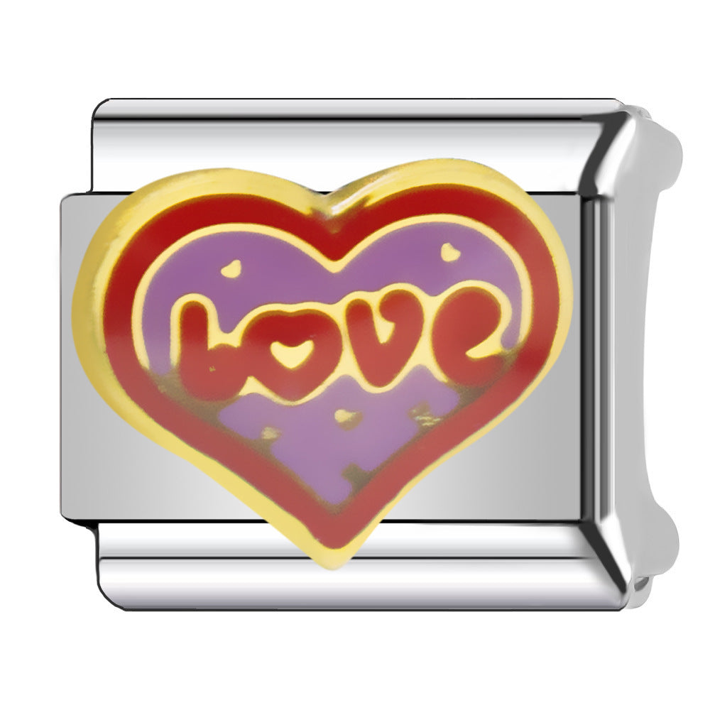 Wholesale Heart-Shaped Italian Module Bracelet Stainless Steel Dripping Oil Fashion Jewelry Accessory Gift