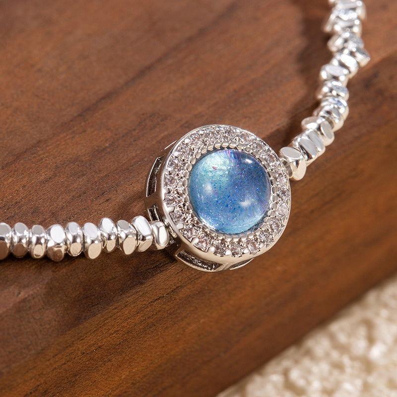 Wholesale Diamond-encrusted  Silver Bracelet