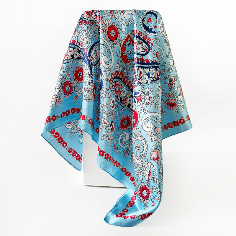 Wholesale 90cm Satin Square Scarf Turban Head Wrap  Print Silk Scarf