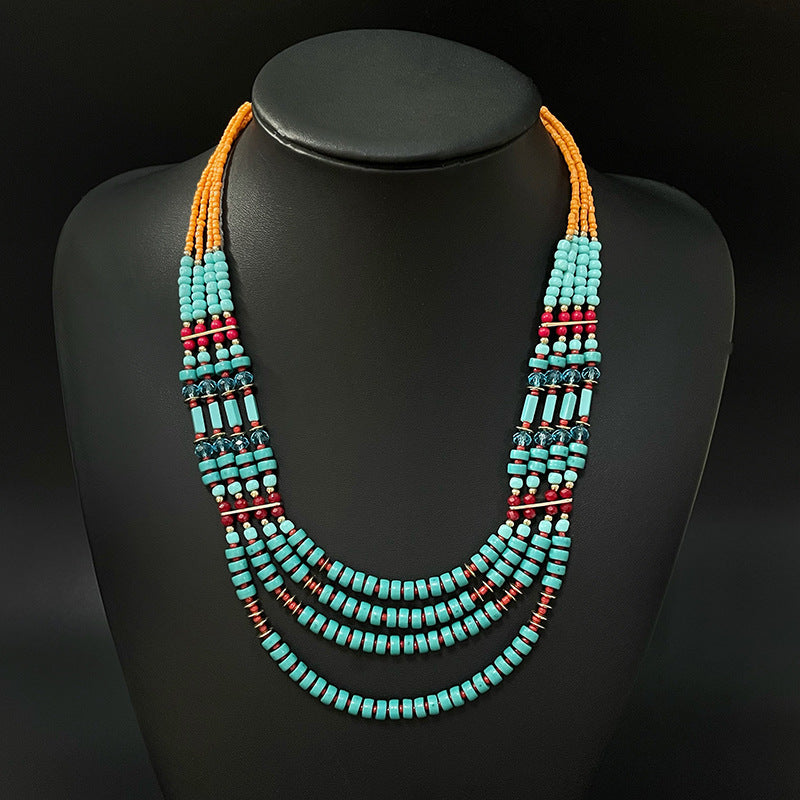 Wholesale Ethnic Bohemian Rice Beads Necklaces Earrings Jewelry Set ACC-NE-Jicai002