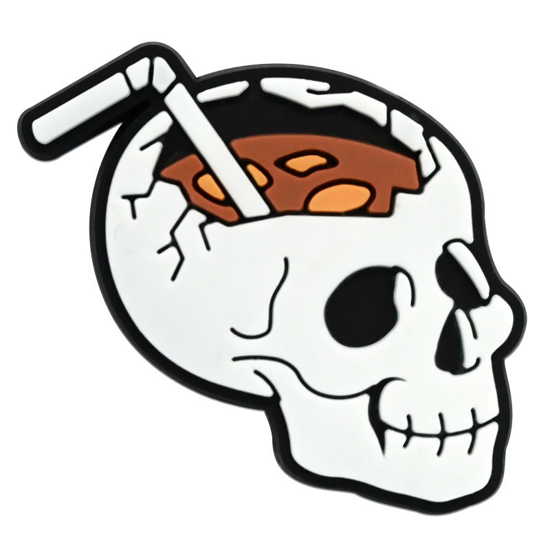 Wholesale Random 100pcs  coffee cup series  PVC Soft Rubber Shoe Buckle Decoration