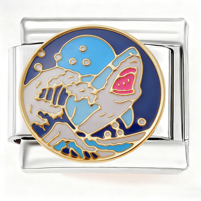 Wholesale Geometric circular oil painting fashion starry sky ocean sunset DIY Composable Bracelet Charms DIY Bracelets