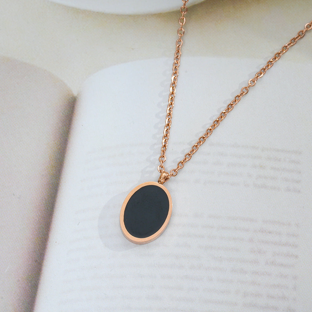 Wholesale Elegant Full Body Titanium Steel Oil Drop Necklace,  Chic Fashion Accessory for Boutique Resale